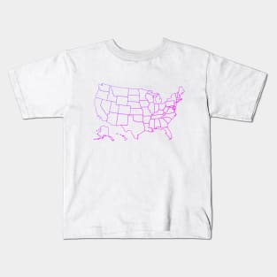 Colorful Gradient USA Map with State Outlines Kids T-Shirt